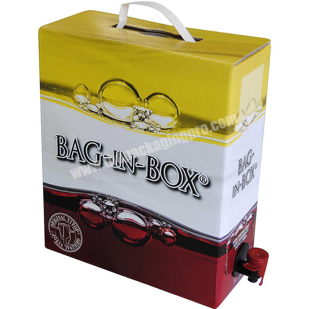 Custom 1L 3L 5L 10L 20L Tap Valve Transparent Bib Dispenser With Packaging Coffee Wine Bag In Box
