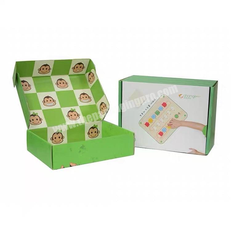 Custom 3 ply corrugated box with e corrugated toys clothing shipping box