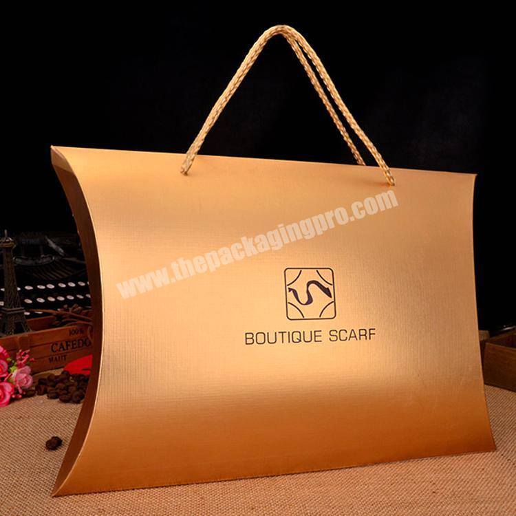 Custom Accessory Gift Bags Brush Bow Hair Foldable Hair Extension Packaging wig Pillow box with handle