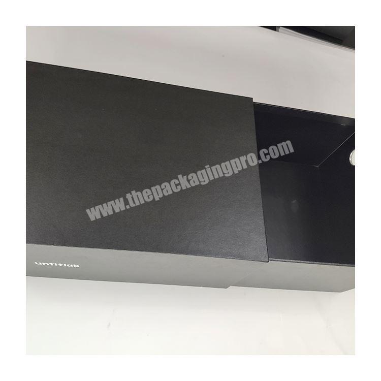 Custom Black Luxury Folding Drawer Gift Box With Magnetic Lid Shoe Box