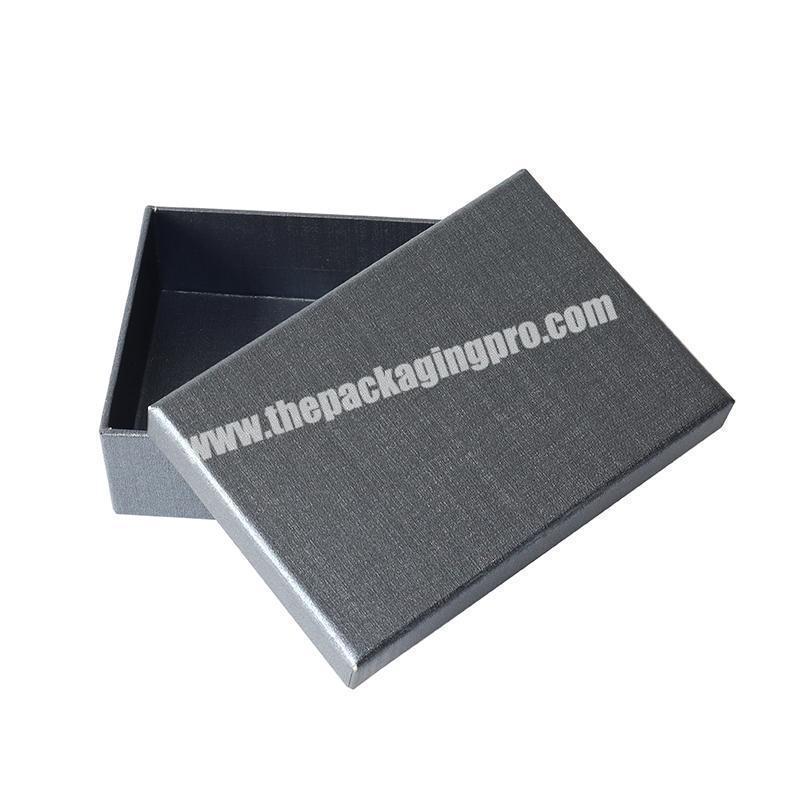 Custom Black Wholesale Wallet Paper Box Hard Grey Cardboard Lid and Base High Quality Belt Gift Packaging Box