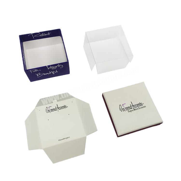 Custom CMYK Printing Jewelry PendantEarring Packaging Box With Card Insert