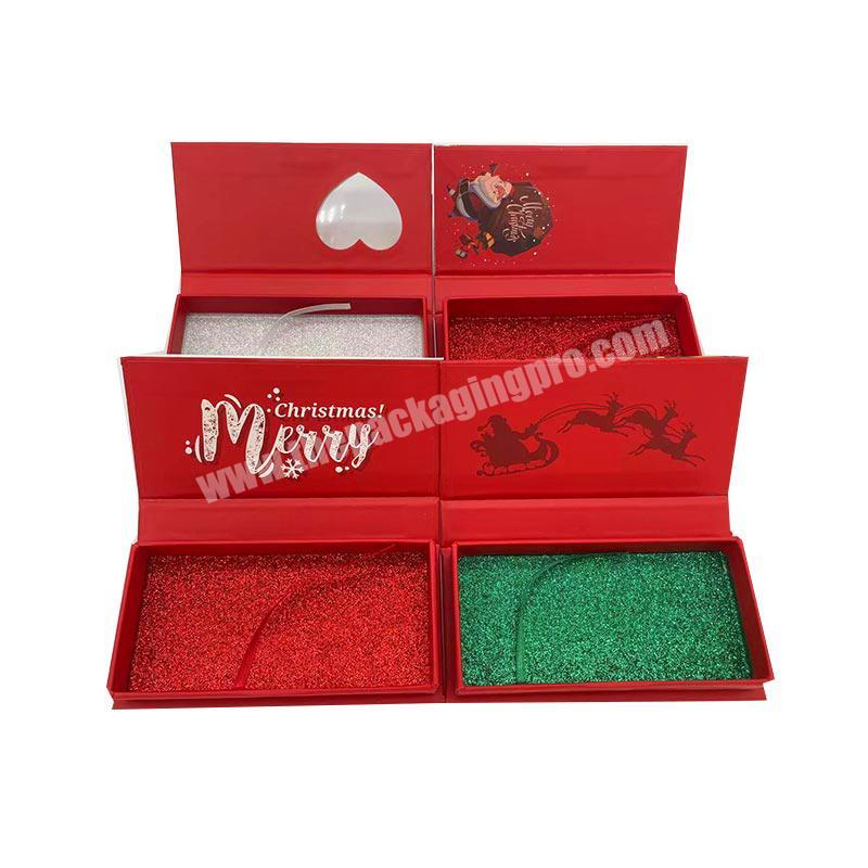 Custom Christmas Style Make Up Skin Care Lipstick Eyelash Gift Mailing Package Eyelash Custom Packaging Box