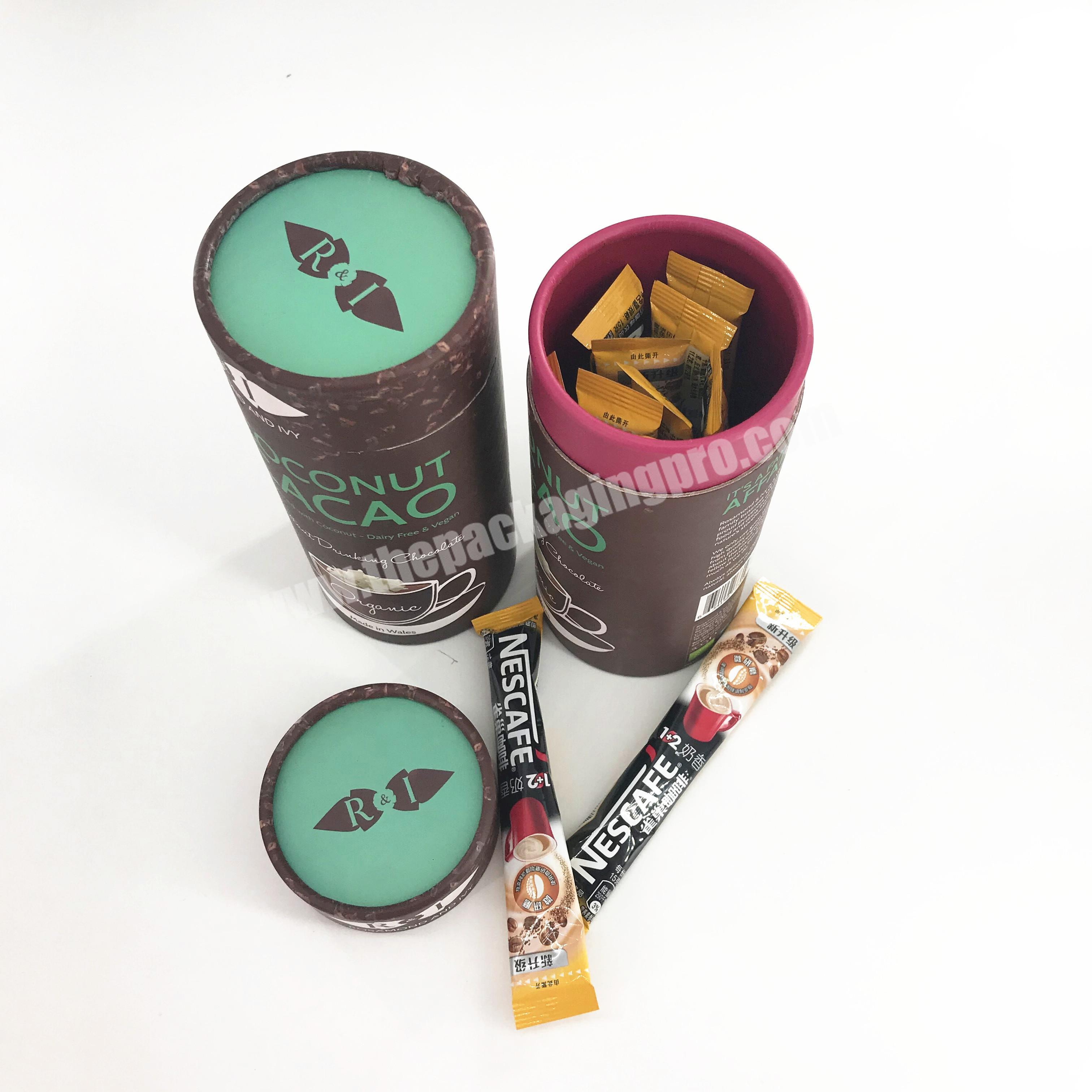 Custom Coffee Cylinder Kraft Cardboard Packaging Box Coffee Bottle Tea Paper Tube
