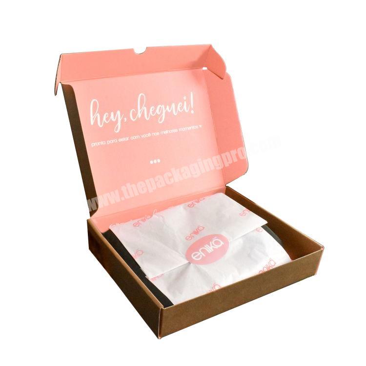 Custom Corrugated Board Packaging Box Matt Pink Mailer Shipping Box Costume Apparel Dress Luxury Paper Packaging Box