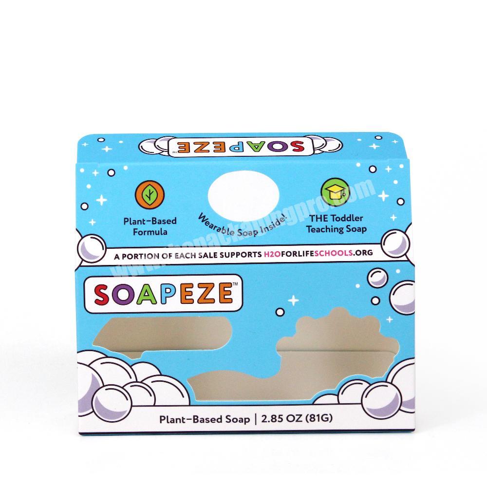 Custom Cute Children Kids Commodity Liquid Soap Wash Product Packaging Box Paper Card Box