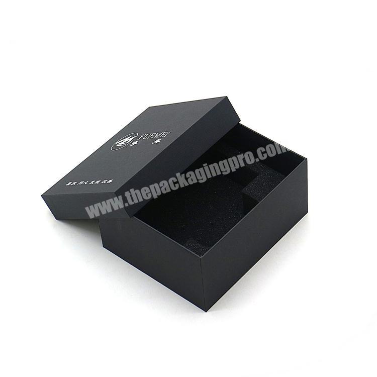 Custom Design Caja De Embalaje De Papel Luxury Black Cup Packaging Cardboard Gift Paper Box Foam Insert