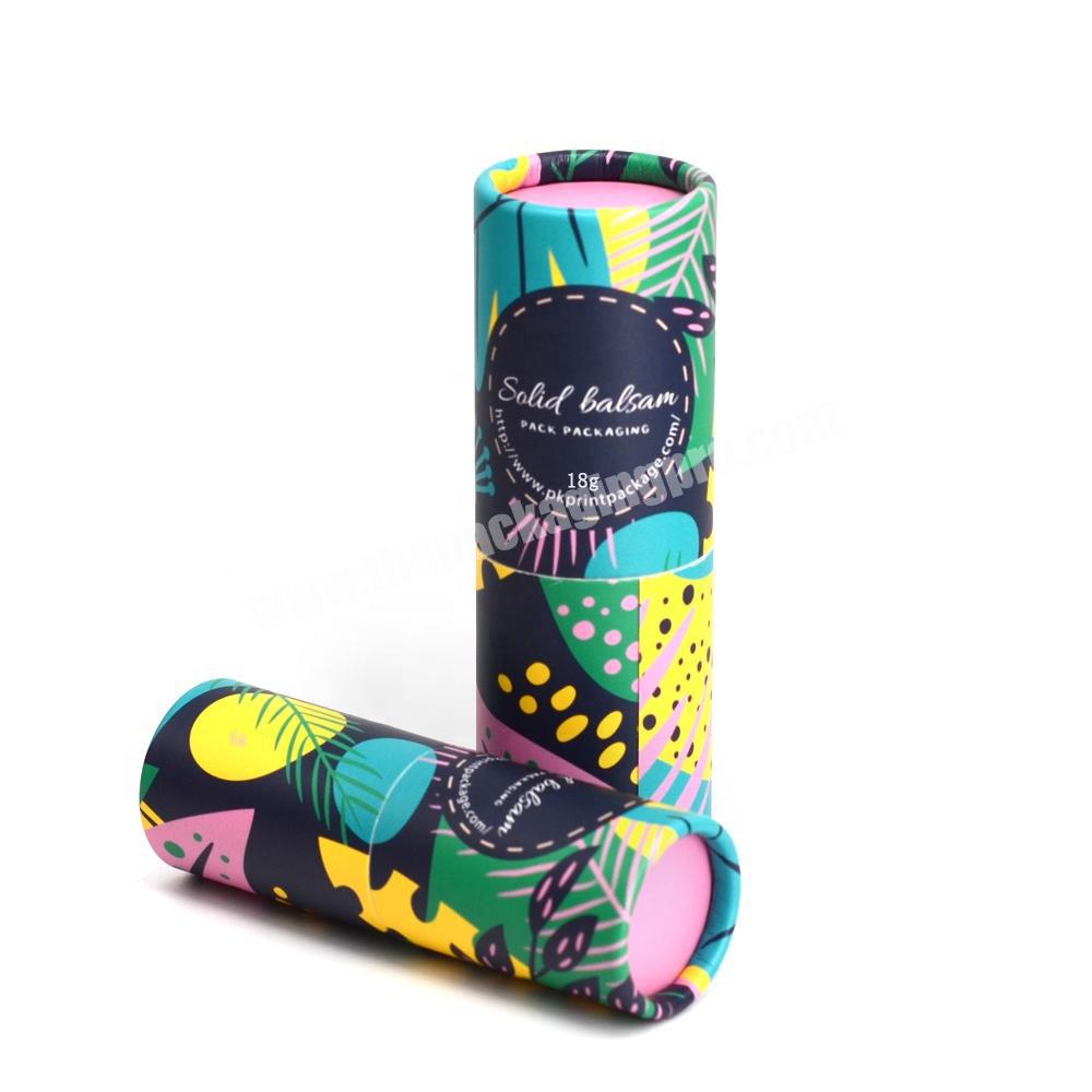 Custom Design Printed Kraft Paperboard Sunscreen Makeup Lip Balm Stick Container Twist up Paper Tube