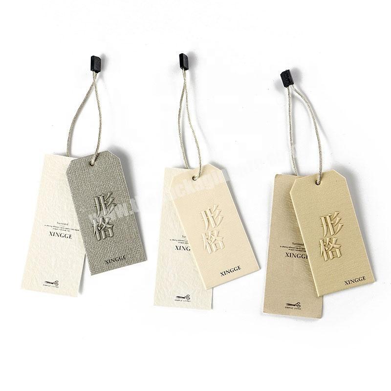 Custom Design Printing Name Logo Paper Clothing Garment Hang Tag With String And Eyelet
