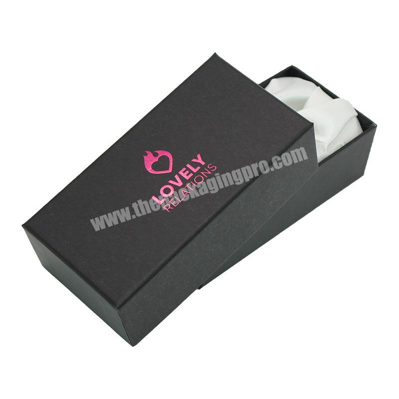 Custom Elegant Black cardboard jewelry box deluxe false eyelashes lipstick perfume box press on nail packaging box