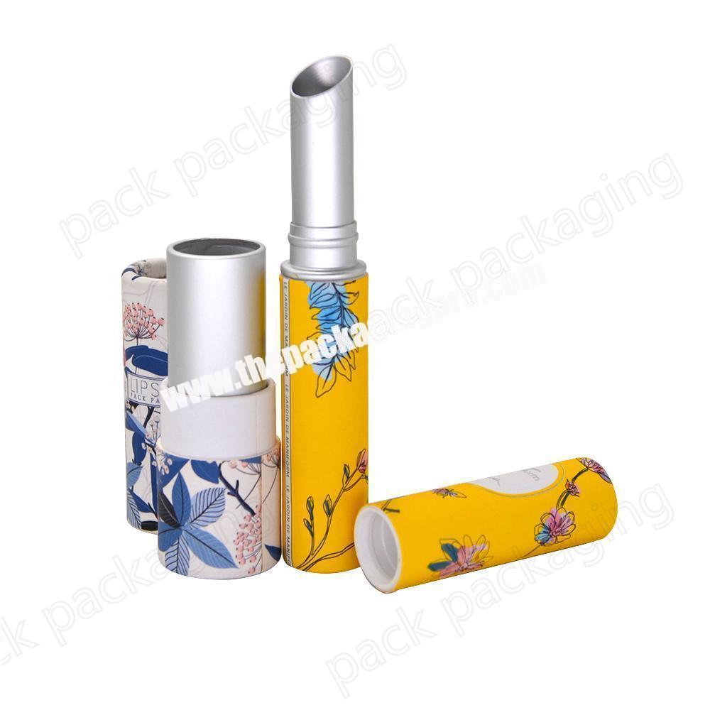 Empty lipstick paper tube packaging container with twist up design