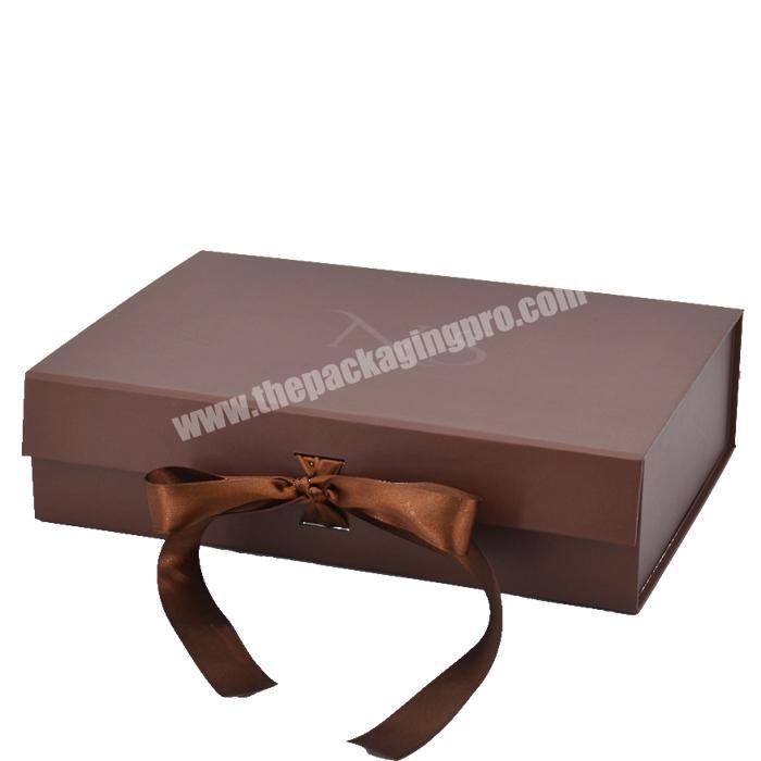 Custom Factory Underwear With ribbon Gift Cardboard Paper Flat simple elegant Folding Packaging Collapsible Boxes