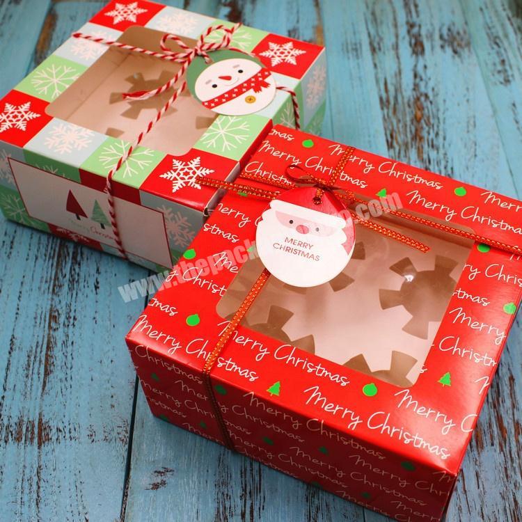 Custom Foldable Gift Box Cardboard Packaging,Christmas Gift Box Custom,packaging box kraft paper box with clear PVC window