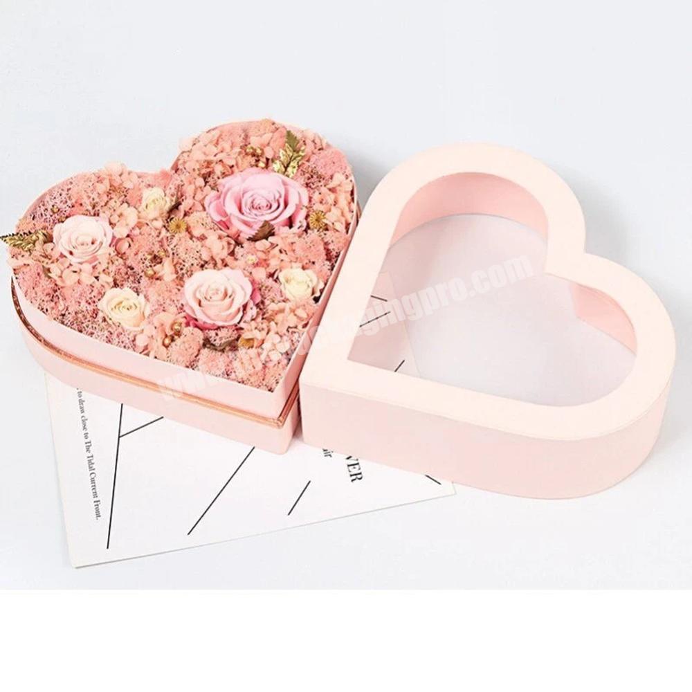 Custom Gift Boxes Flowers Luxury PVC Clear Window Elegant Rose Cajas Para Flores Packaging Flower Hat Box