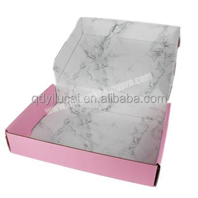 Custom Glossy Marble Hair Bundles Shipping Packaging Boxes