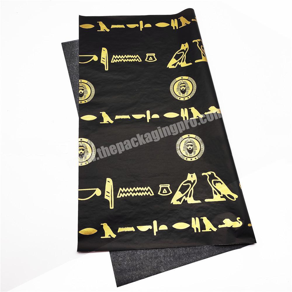 Custom Gold Brand Logo black Printing Gift Wrapping Tissue Paper for Packing