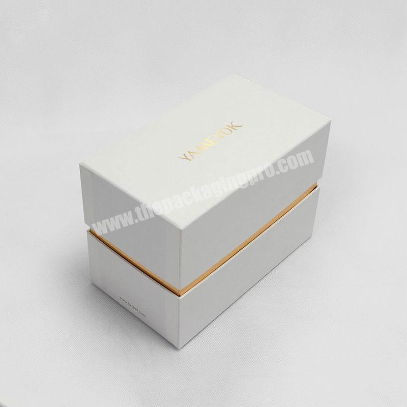 Custom Gold Logo Paper Cardboard Luxury White Packaging Gift Box With Lid