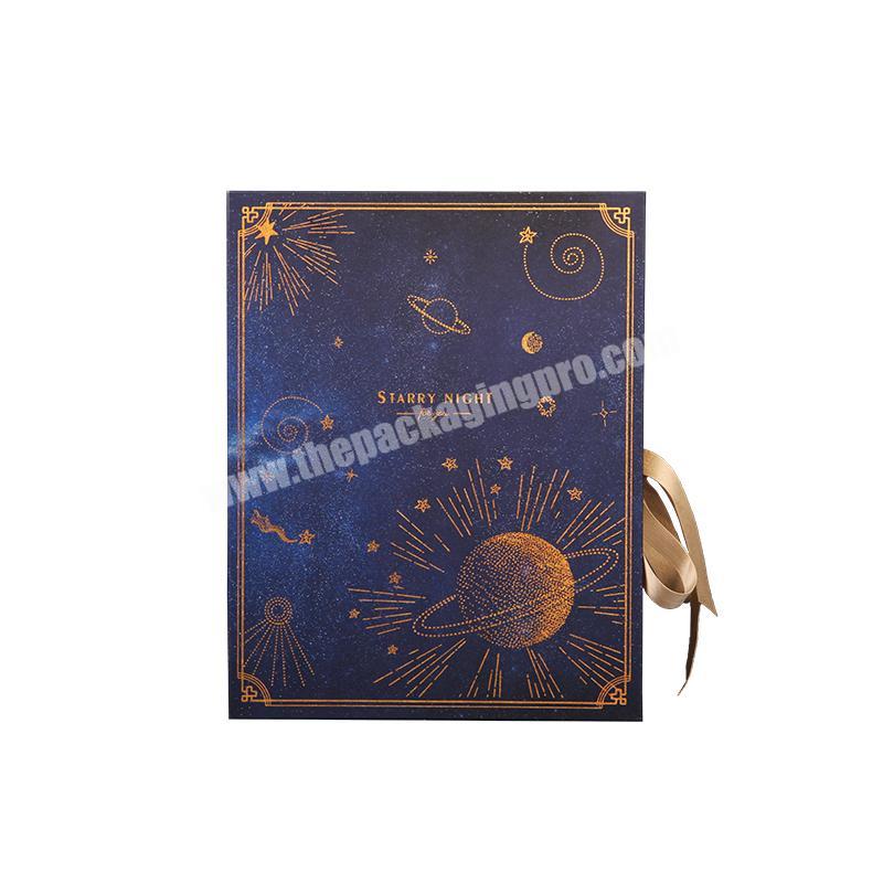 Custom High-end Matte Blue Foldable Paper Packaging Cardboard Magnetic Gift Box