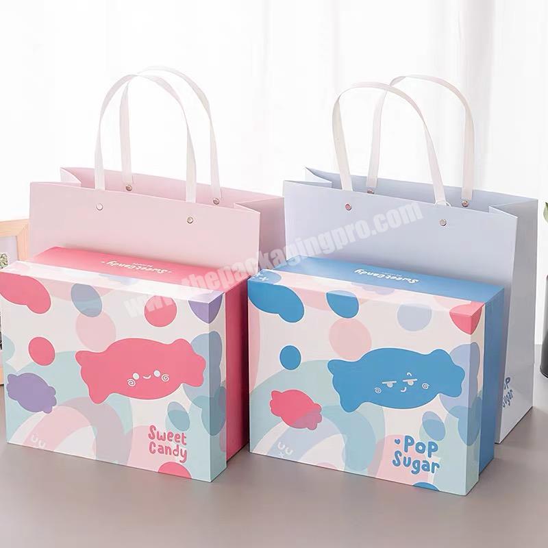 Custom High-end PINK liq square Paper Packaging Cardboard Gift Box for baby clothes