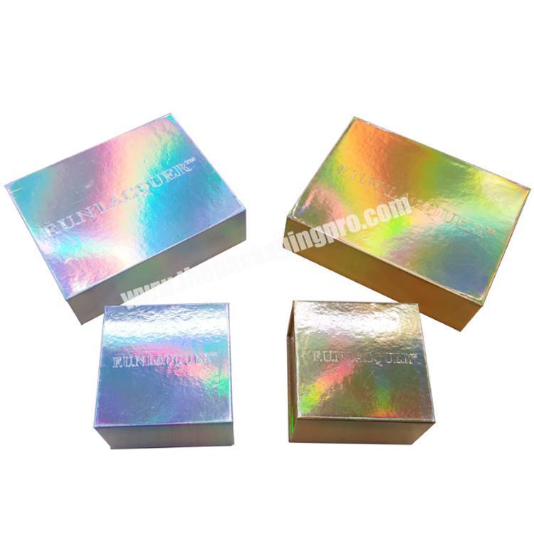 Custom Design Paper Cosmetic Packaging Box Holographic Gift Box Packaging Box