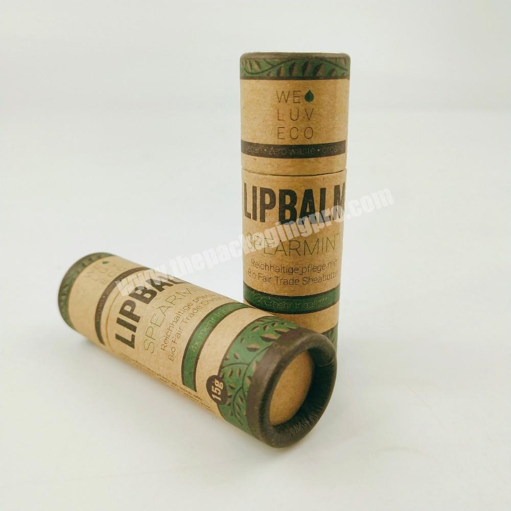 custom Custom Hot Sale Biodegradable Compostable Push Up Full Paper Tube Sure Deodorant Lip Balm Packaging 