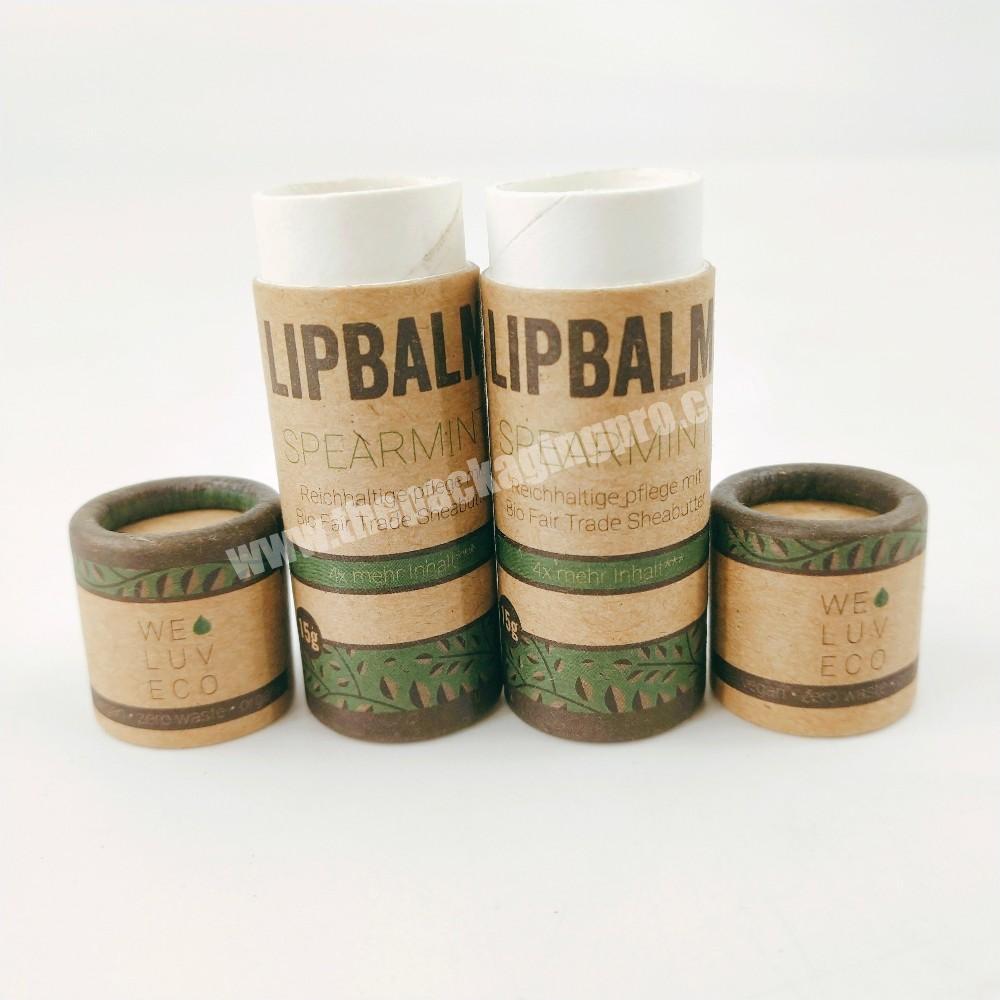 Custom Hot Sale Biodegradable Compostable Push Up Full Paper Tube Sure Deodorant Lip Balm Packaging