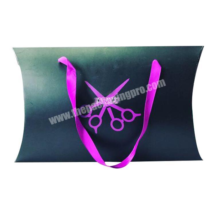 Custom LOGO hair bundle wig pillow packaging box for hair extension packaging box with handle
