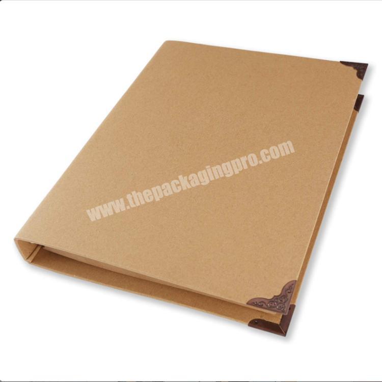 Custom Logo 4*6 binder Cardboard 2 Paper Ring Binding A4 Kraft Paper File Folder