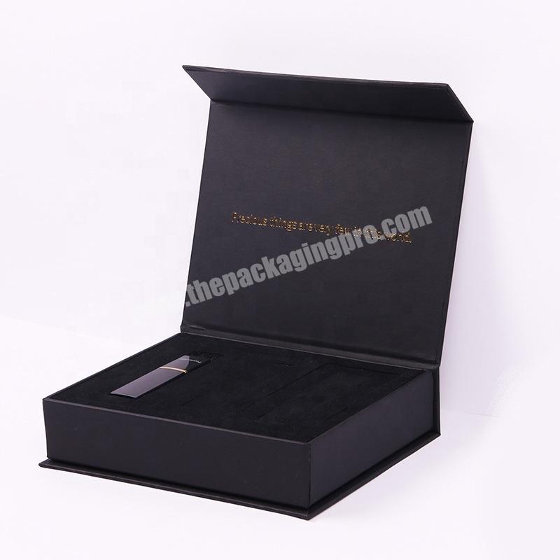 Custom Logo Black Foldable Cosmetic Packaging Box Custom Lipstick Magnetic Gift Box