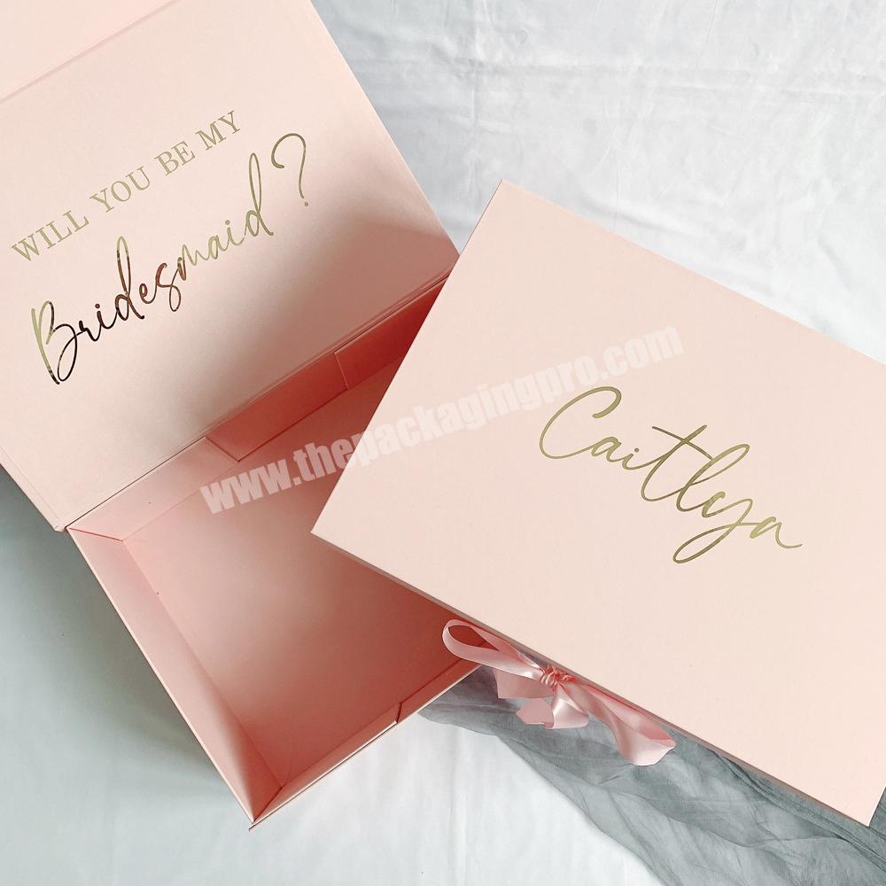 Custom Logo Bridesmaid Proposal Gift Box Luxury Bridal Party Proposal Magnetic Gift Box Packaging Personalized Keepsake Gift Box