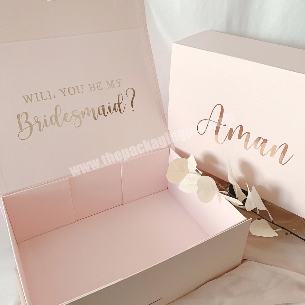 Custom Logo Bridesmaid Proposal Gift Box Luxury Bridal Party Proposal Magnetic Gift Box Personalized Keepsake Magnetic Gift Box