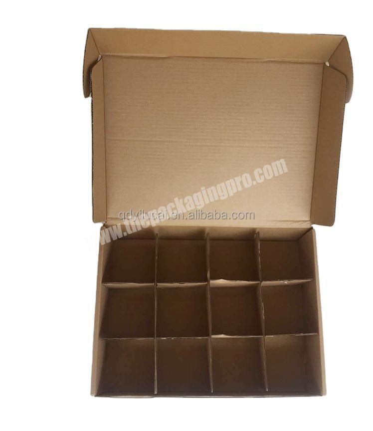Custom Logo Brown Corrugated cardboard box with partitions