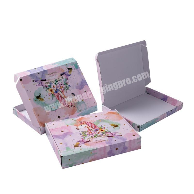Custom Logo Colorful Design Corrugated Packaging Boxes Folding Packing Carton Mailer Box Cardboard Shipping Boxes In Flat Pack
