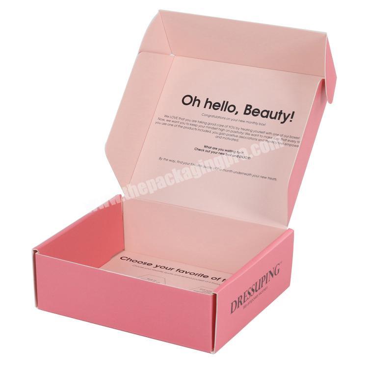 Custom Logo Corrugated Mailer Cardboard Paper Packaging Mailing Postal Pink Shipping Boxes
