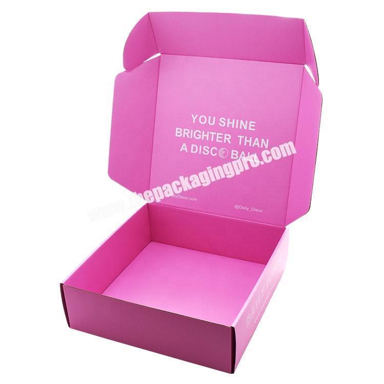 Wholesale Corrugated Cardboard Paper Packaging Mailing Box Cosmetic Mailer Box Custom Logo Skincare Pink Shipping Boxes