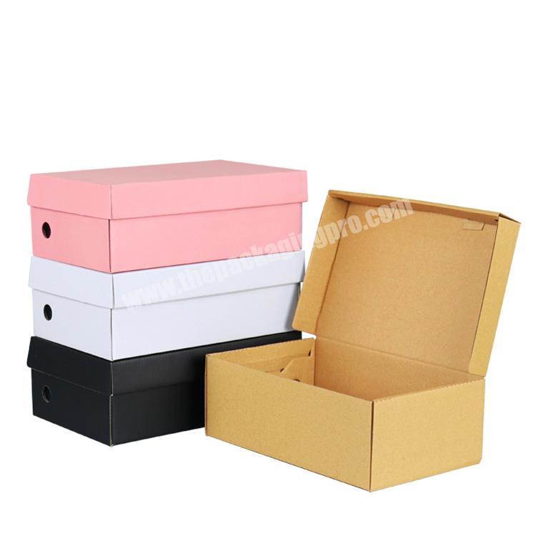 Custom Logo Design Cajas De Zapatos Black Brown Flap Paperboard Shoes Boxes for Packaging