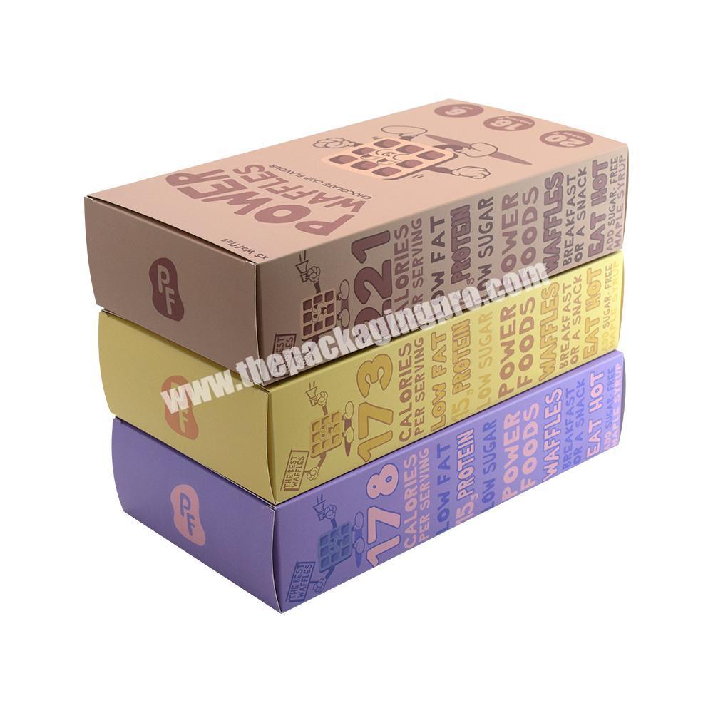 Custom Logo Eco Friendly Bakery Bread Sandwich Cookie Chocolate Dessert Containers Cafe Takeaway Paper Waffle Packaging Box