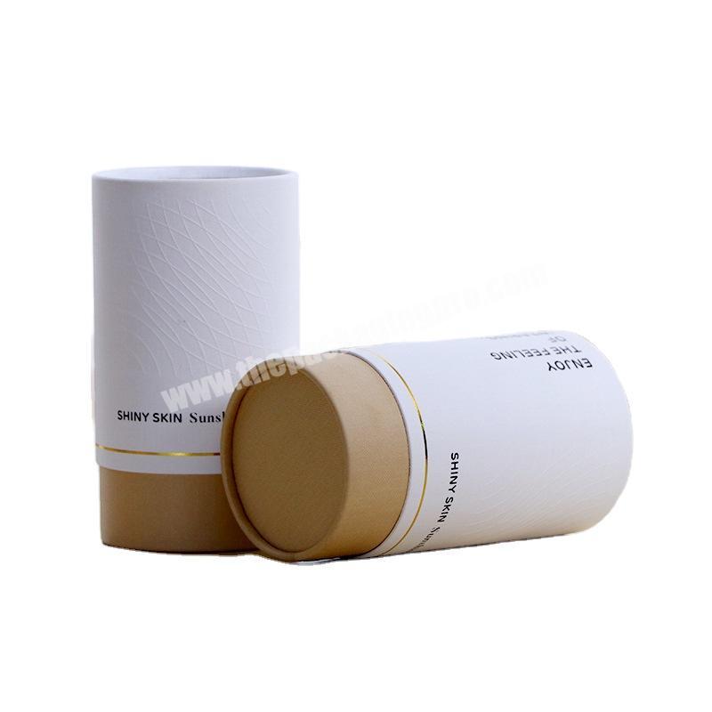Custom Logo Eco Friendly Round Cylinder White Gift Tea Kraft Paper Tube Box Packaging With Lid