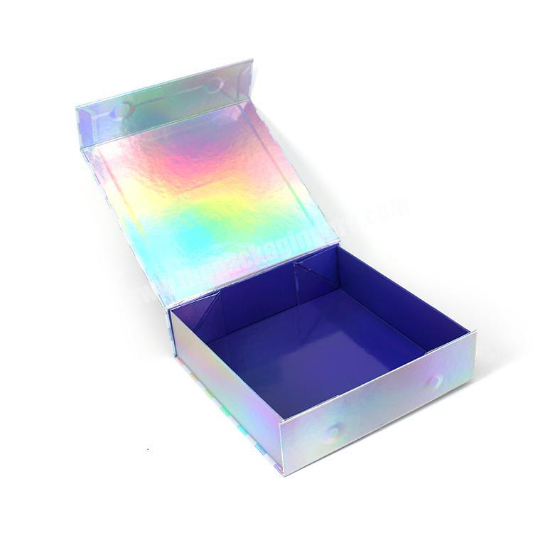 Custom Logo  Friendly Holographic Paper Packaging Gift Box For Cosmetic Packaging