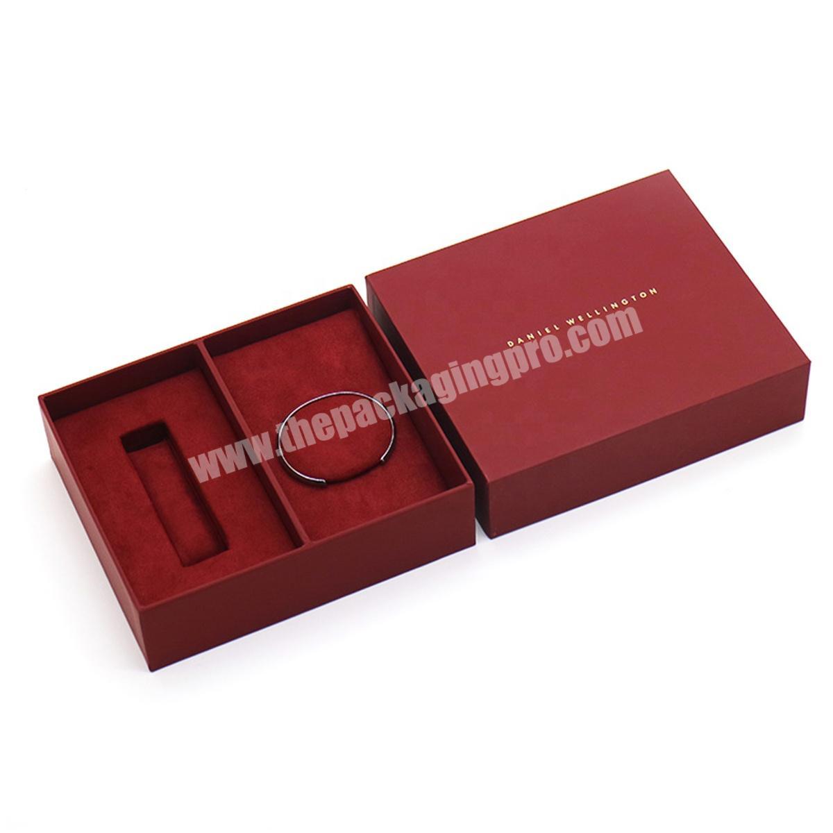Custom Logo Generic Fancy Design Textured Rigid Square Paper Cardboard Watch Gift Boxes Luxury Watch Packaging Box