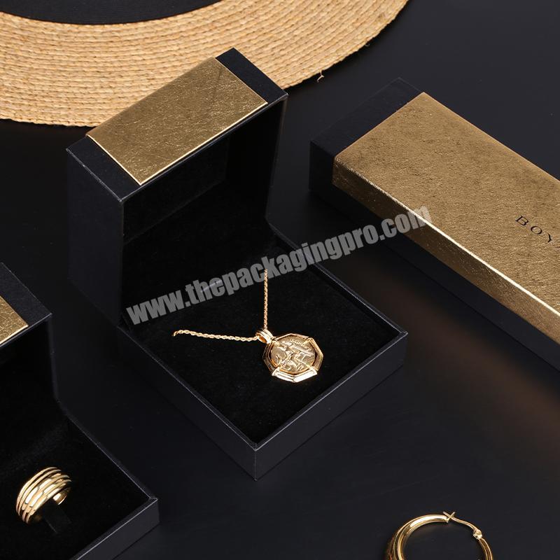 Custom Logo Luxury New Design Printed Box Gift Storage Packaging Pendant Display Gold Ring Necklace Box