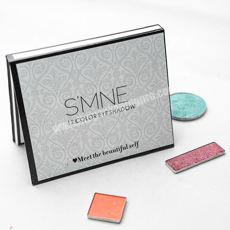 Custom Logo Magnetic Empty Eyeshadow Palette White Paper Packaging Recyclable Box For Cosmetic