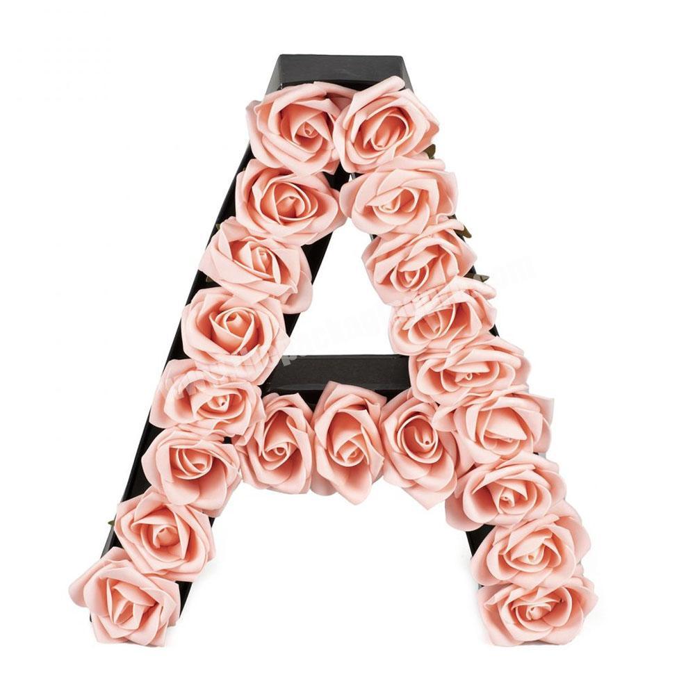 Custom Logo Paper Latin Letter Shaped Flower Box Alphabet Shaped Preserved Flower Fresh Rose Gift Party Decoration Flower Box