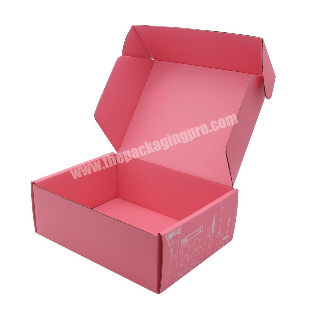 Custom Logo Personalised Mail Postage Carton Box Mailer Corrugated Pink Makeup Pr Mailing Packaging Box for beauty