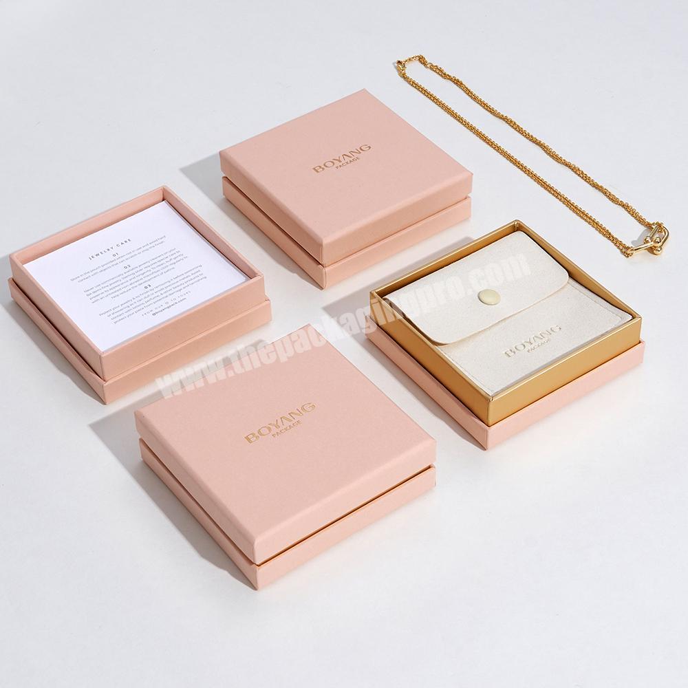 Custom Logo Printed Jewellery Packaging Boxes Jewelry Pink Paper Box Gift Packaging Box