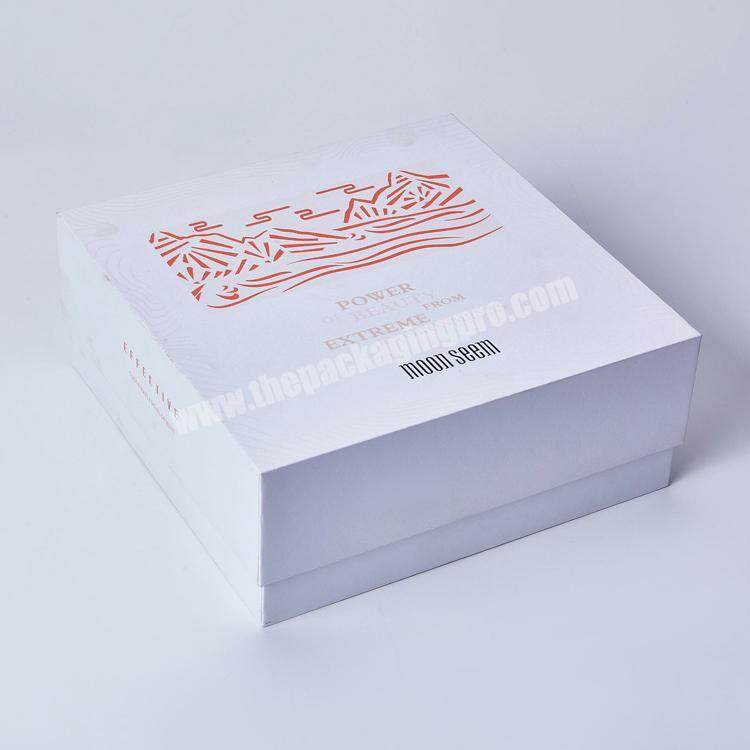 Custom Logo Printed Rigid Paper Cardboard Lid and Base White Gift Box Packaging with EVA Foam Cardboard Insert