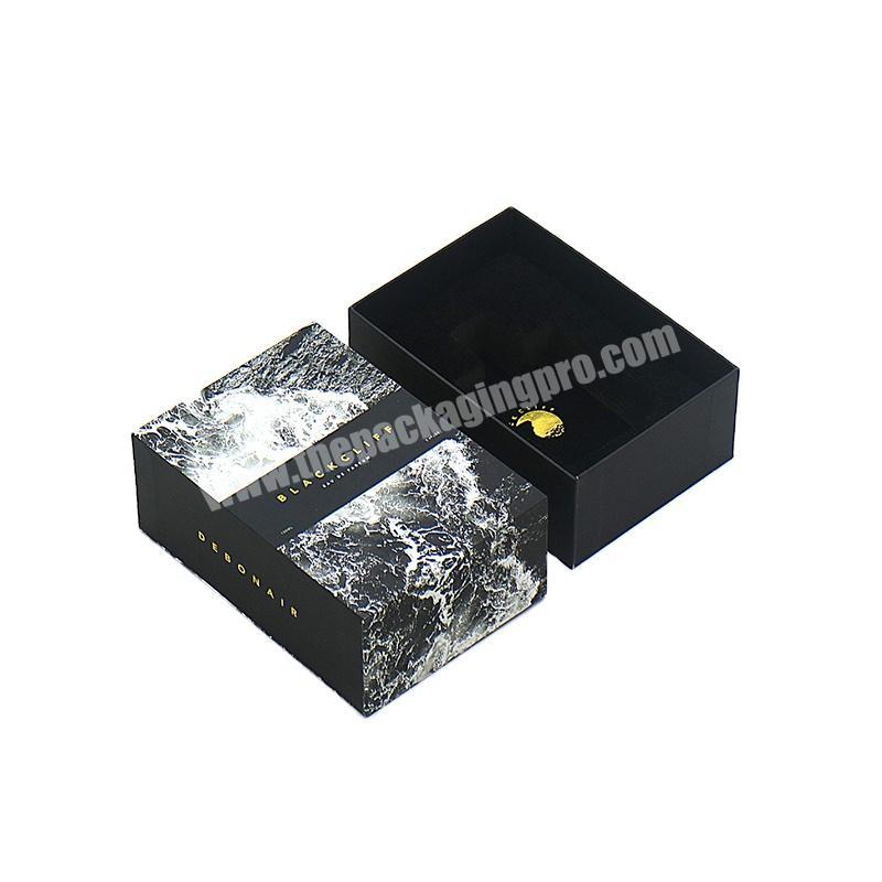 Custom Logo Printing Hard Rigid Cardboard Luxury Sliding Packing Box Gift Sleeve Drawer Box With Ribbon Rope