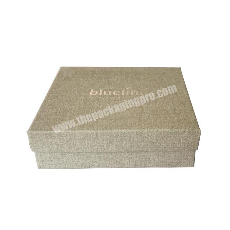 Custom Logo Silver Stamping Premium Packaging Rigid Fancy Textured Paper Box