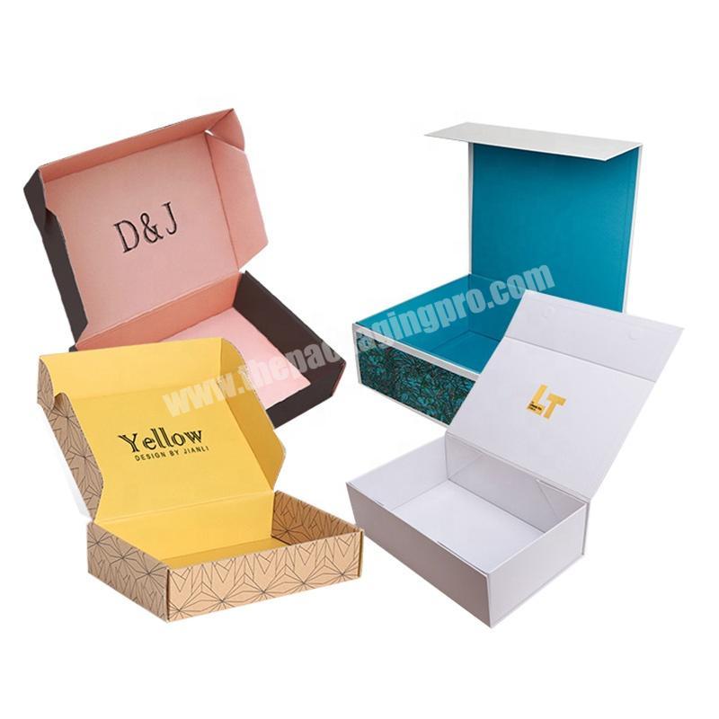 Custom Logo Textured Offset Printing Cardboard Plain Flip Lid Flat Pack Craft Magnetic Close Luxury Gift Set Solid Box