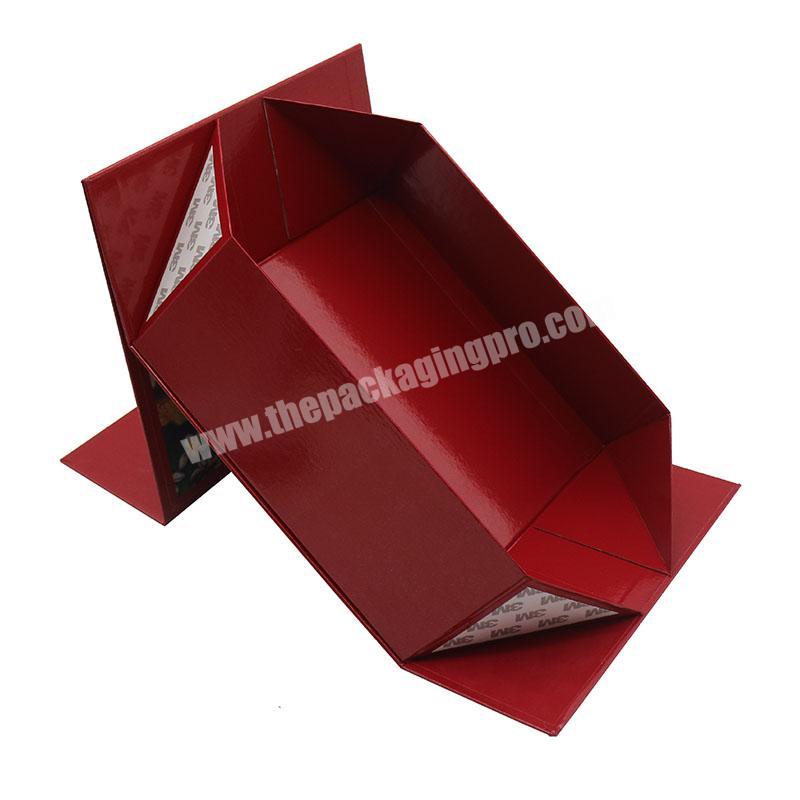 Custom Logo print gift hamper box  rigid cardboard black, any ribbon rectangle folding paper box or. on folding